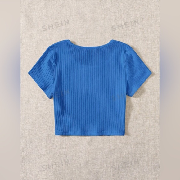 SHEIN Blue Cropped Top Women’s Size XS - Picture 3 of 6